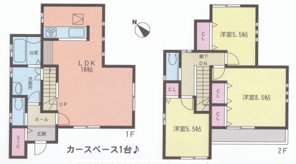 Floor plan. 36,900,000 yen, 3LDK, Land area 100.16 sq m , Building area 92 sq m