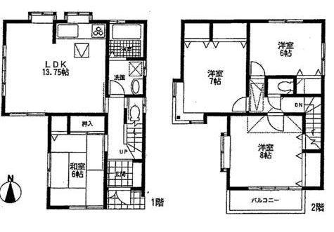 Floor plan. 35,800,000 yen, 4LDK, Land area 84.4 sq m , Building area 97.5 sq m