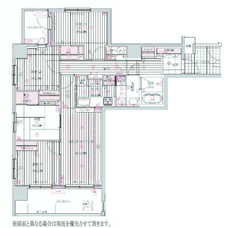 Floor plan. 4LDK, Price 42,700,000 yen, Occupied area 82.44 sq m , Balcony area 14.4 sq m floor plan
