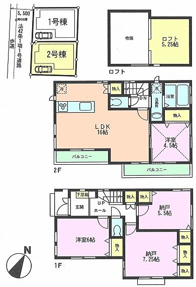 Floor plan. 44,800,000 yen, 2LDK+2S, Land area 85.09 sq m , Building area 92.32 sq m floor plan