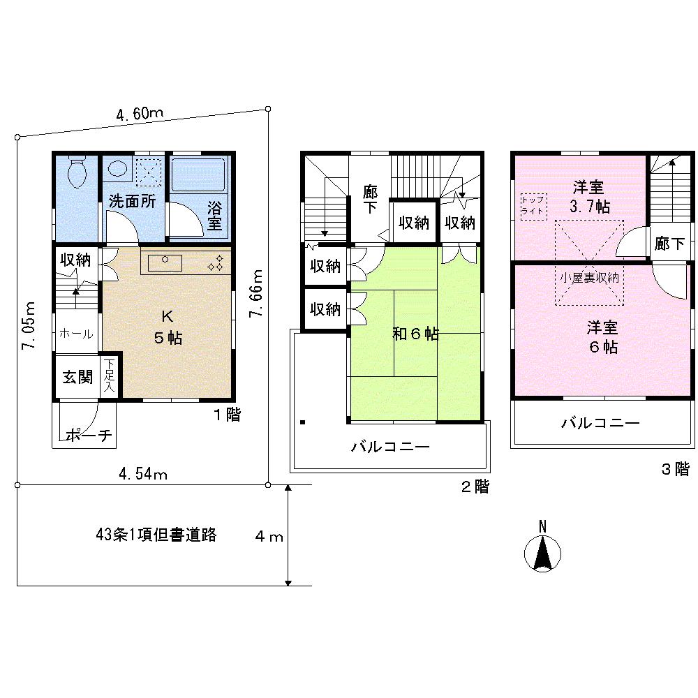 Floor plan. 20.8 million yen, 3DK, Land area 33.39 sq m , Building area 53.38 sq m
