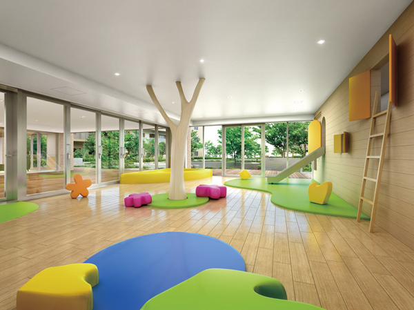 Shared facilities. Kids Square Rendering