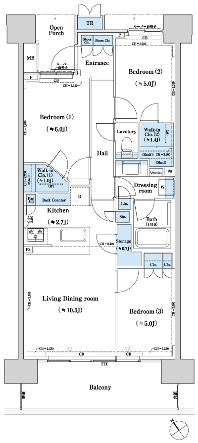 Floor: 3LD ・ K + 2WIC + ST + TR, the occupied area: 70.41 sq m, Price: TBD