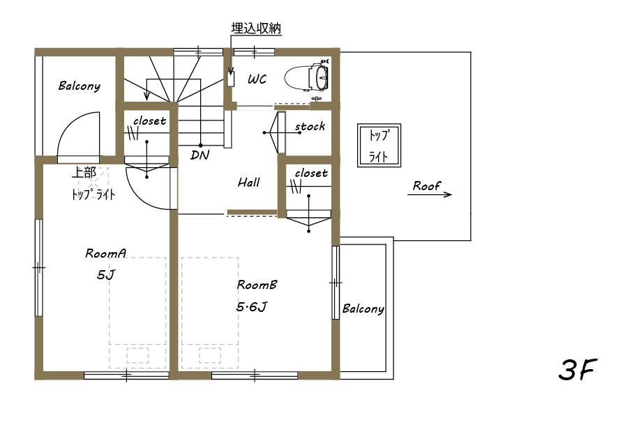 Floor plan. "Nordic House" - Edogawa Nakakasai Phase 1 -3F
