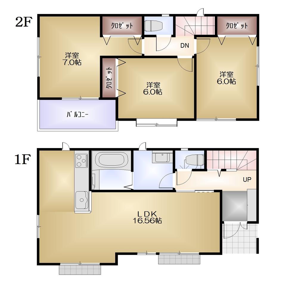 Floor plan. 44,300,000 yen, 3LDK, Land area 121.32 sq m , Building area 84.97 sq m Floor