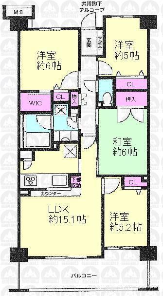 Floor plan. 4LDK, Price 32,800,000 yen, Occupied area 81.42 sq m , Balcony area 11.59 sq m