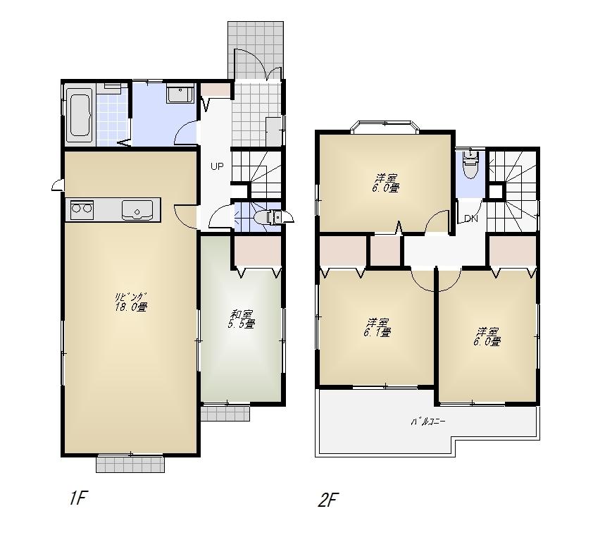 Floor plan. (3 Building), Price 46,800,000 yen, 4LDK, Land area 119.27 sq m , Building area 96.48 sq m