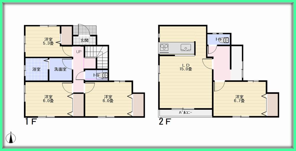 Floor plan. 37,800,000 yen, 4LDK, Land area 92.58 sq m , Building area 93.15 sq m