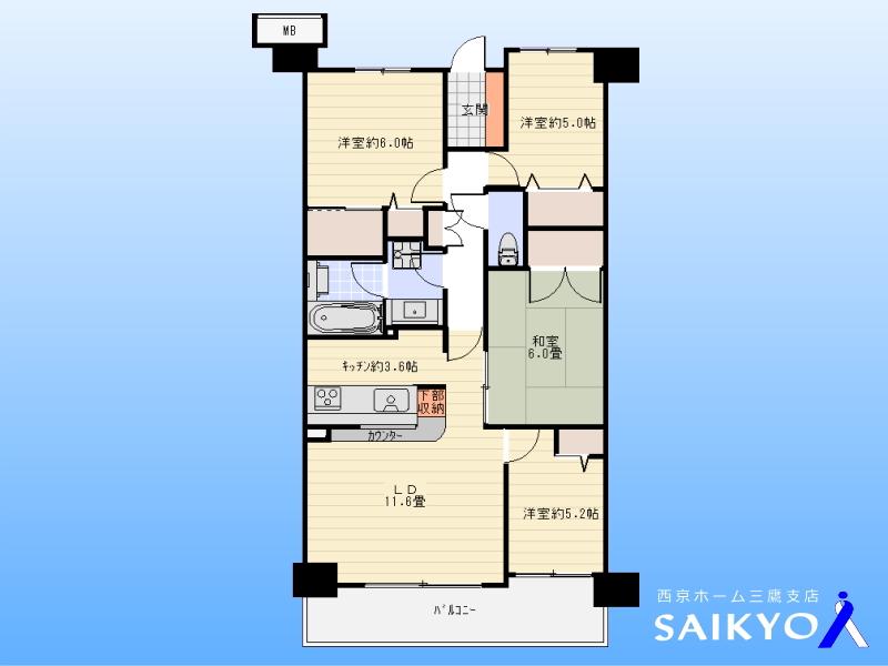 Floor plan. 4LDK, Price 32,800,000 yen, Occupied area 81.42 sq m , Balcony area 11.59 sq m floor plan