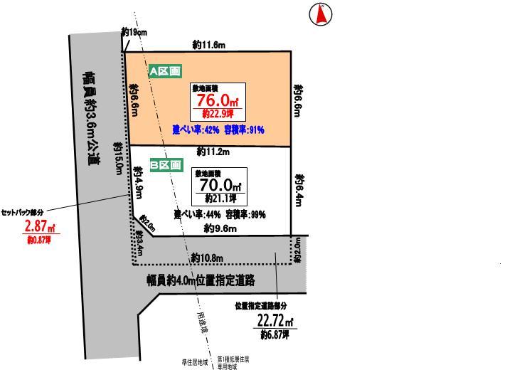 Compartment figure. Land price 23.8 million yen, Land area 76.01 sq m