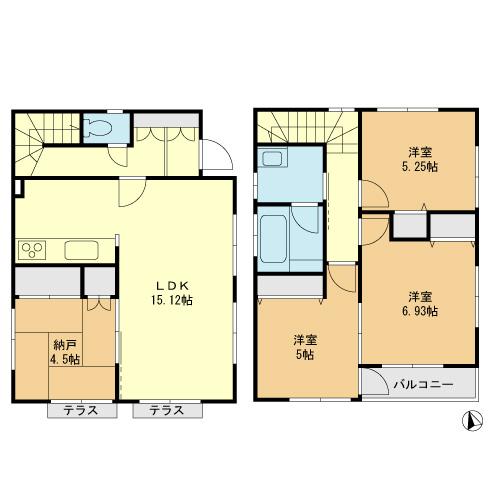 Floor plan. 38,800,000 yen, 3LDK + S (storeroom), Land area 95.81 sq m , Building area 86.94 sq m floor plan