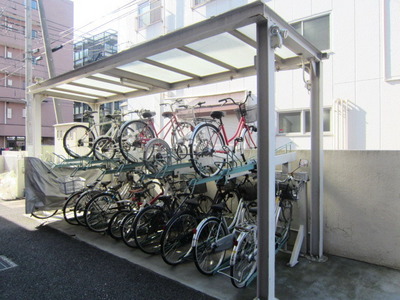 Other common areas. It is a roof with bicycle parking