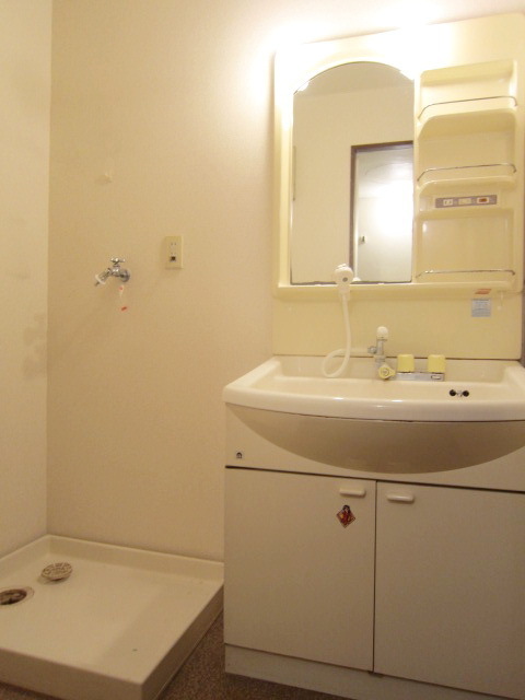 Washroom. This basin undressing space of spread