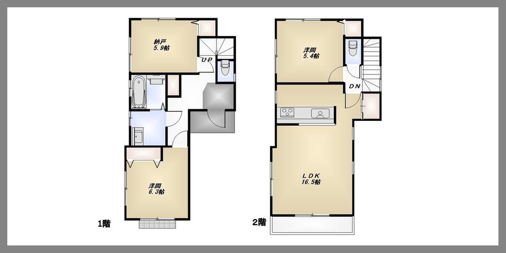 Floor plan. 43,800,000 yen, 2LDK + S (storeroom), Land area 76.41 sq m , Building area 85.96 sq m