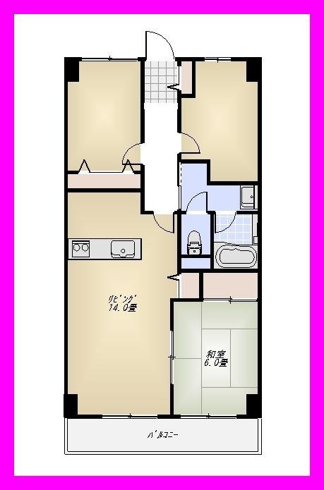Floor plan. 3LDK, Price 25,800,000 yen, Footprint 61.6 sq m , Balcony area 6.16 sq m