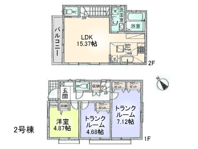 Floor plan. 32,800,000 yen, 1LDK+S, Land area 78.99 sq m , Building area 73.3 sq m 2 Building Floor plan