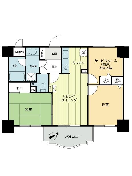 Floor plan. 2LDK + S (storeroom), Price 23.8 million yen, Occupied area 60.06 sq m , Balcony area 5.87 sq m floor plan