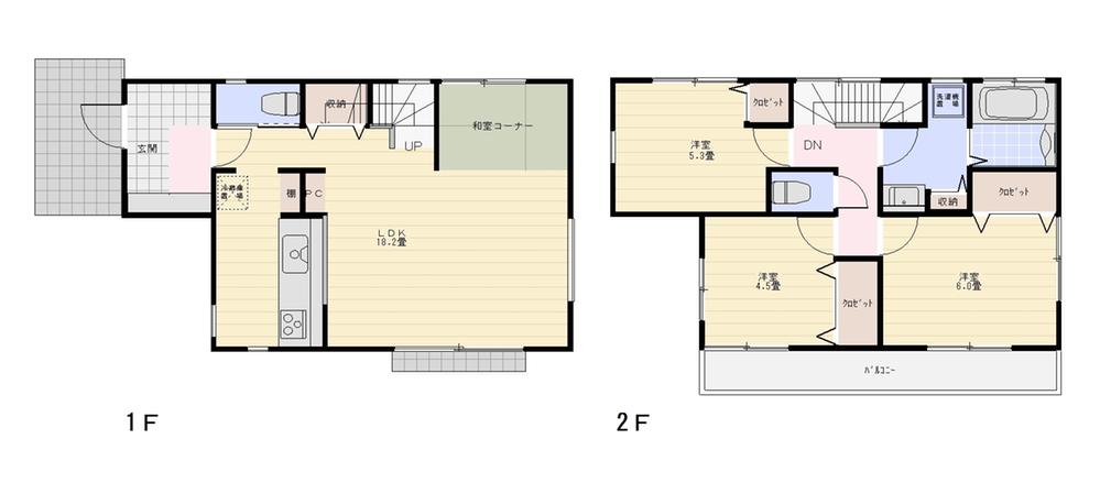 Floor plan. 42,800,000 yen, 3LDK, Land area 115.6 sq m , Building area 89.52 sq m