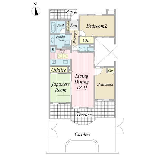 Floor plan. 3LDK, Price 28,900,000 yen, Occupied area 76.29 sq m , Balcony area 15.15 sq m