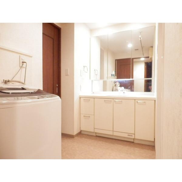 Wash basin, toilet. Washroom