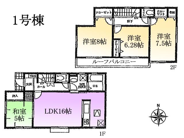 Floor plan. 39,800,000 yen, 4LDK, Land area 114.63 sq m , Building area 99.37 sq m 4-chome Floor Fuchu Yazaki-cho 1 Building