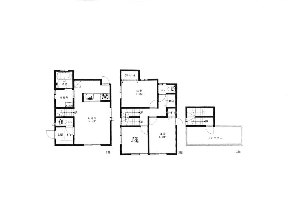 Floor plan. 35,900,000 yen, 3LDK, Land area 80.68 sq m , Building area 80.73 sq m