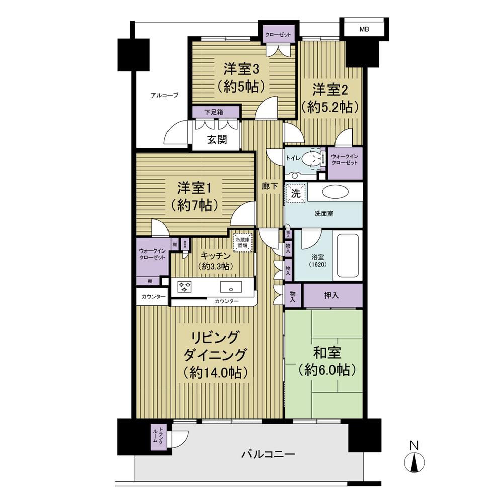 Floor plan. 4LDK, Price 31,800,000 yen, Occupied area 90.18 sq m , 4LDK type of balcony area 14.16 sq m footprint 90 sq m