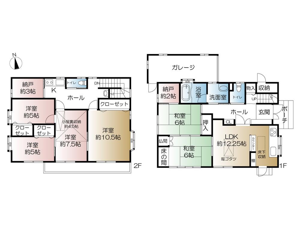 Floor plan. 59,800,000 yen, 6LDK + 2S (storeroom), Land area 182.96 sq m , Building area 144.91 sq m
