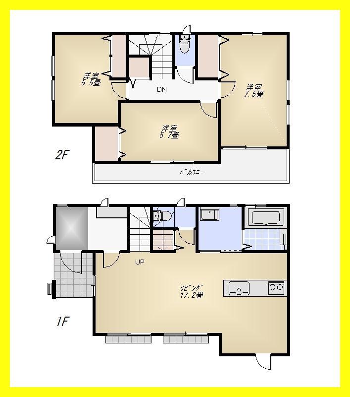 Floor plan. 43,800,000 yen, 3LDK, Land area 120.11 sq m , Building area 88.45 sq m