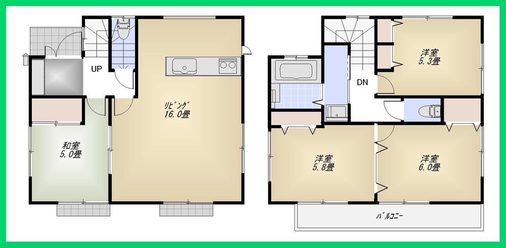 Floor plan. 45,300,000 yen, 4LDK, Land area 110.06 sq m , Building area 87.76 sq m