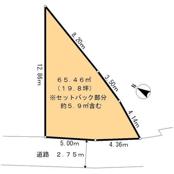 Compartment figure. Land price 18 million yen, Land area 65.46 sq m