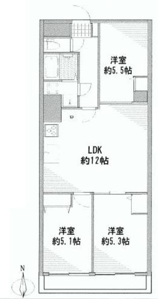 Floor plan. 3LDK, Price 20.8 million yen, Occupied area 60.82 sq m