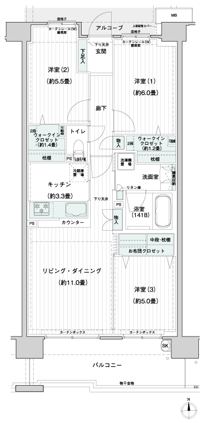 Floor: 3LDK + 2WIC + FC, the occupied area: 70.67 sq m, Price: 29,480,000 yen, now on sale