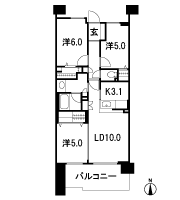 Floor: 3LDK + WIC + FC, the occupied area: 65.44 sq m, price: 27 million yen ・ 28 million yen (tentative)