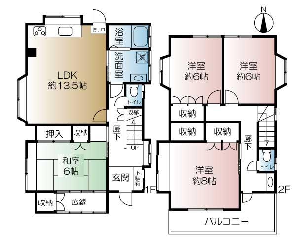 Floor plan. 26,300,000 yen, 4LDK, Land area 92.8 sq m , Building area 105.33 sq m