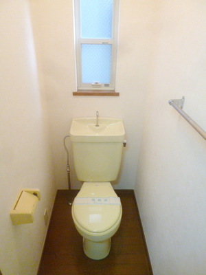 Toilet. Window with toilet