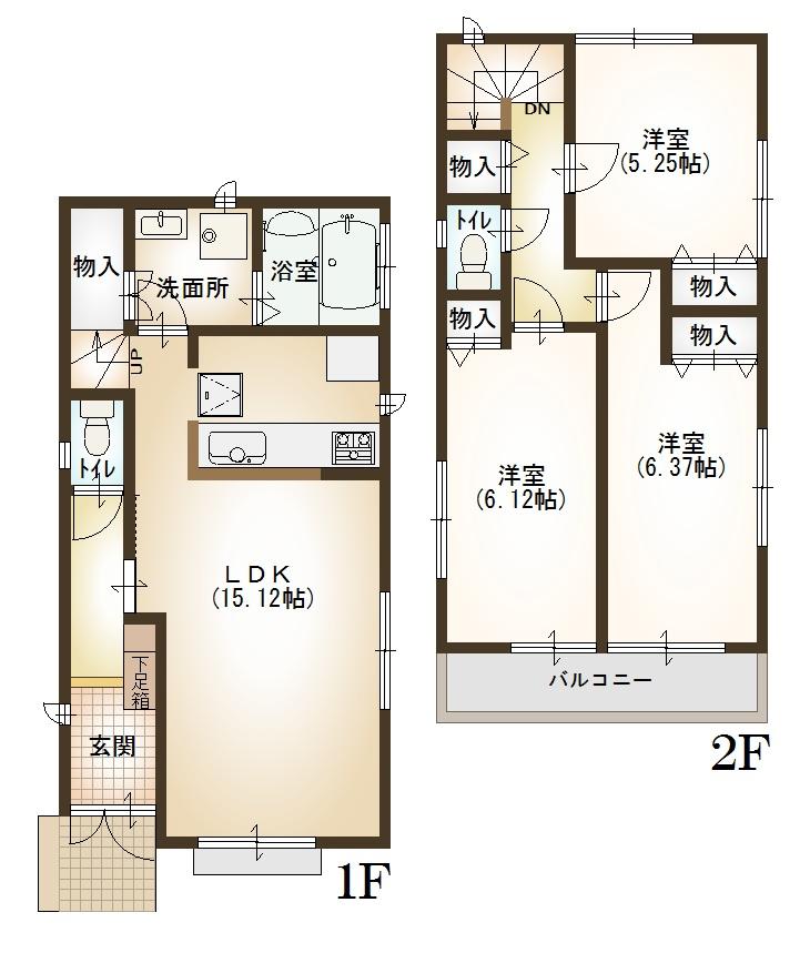 Floor plan. 32,800,000 yen, 3LDK, Land area 93.9 sq m , Building area 80.11 sq m