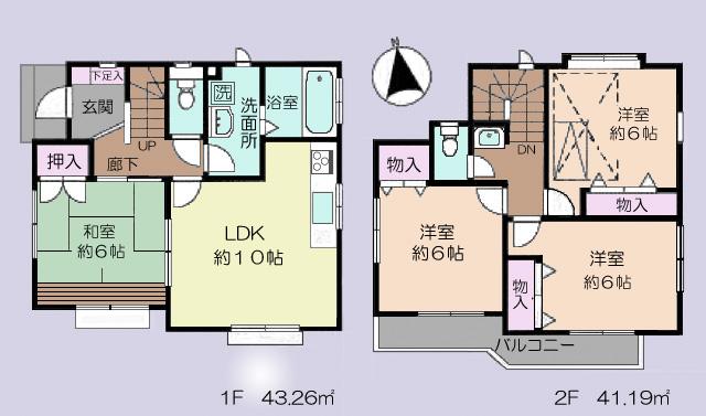 Floor plan. 41,800,000 yen, 4LDK, Land area 83.94 sq m , Building area 84.45 sq m