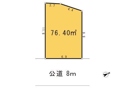 Compartment figure. Land price 28.8 million yen, Land area 76.4 sq m south road 8m