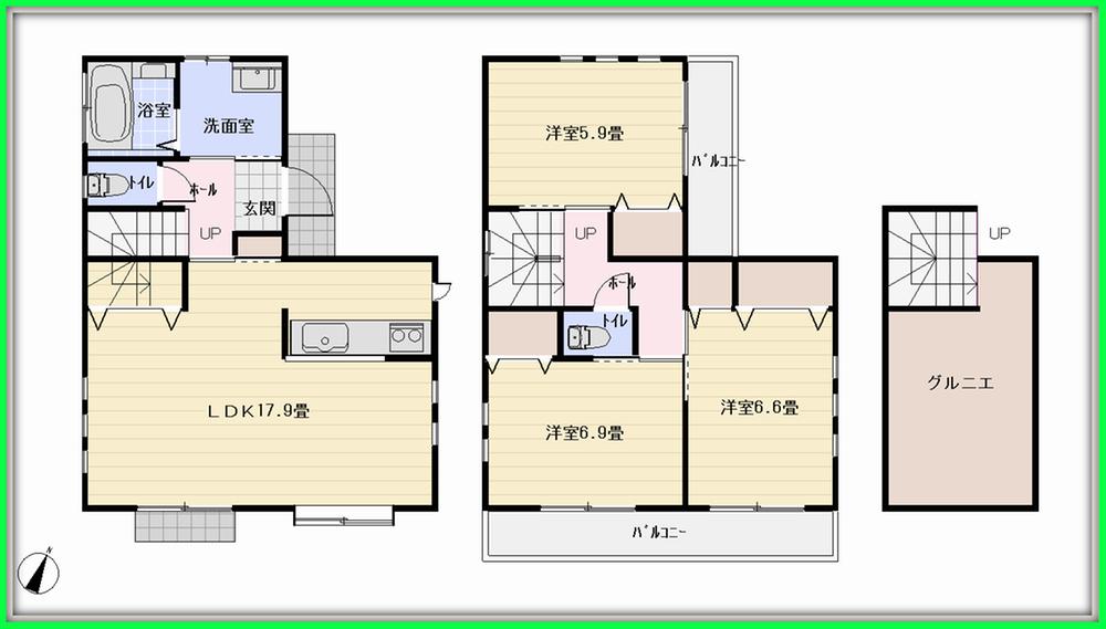 Floor plan. 43,800,000 yen, 3LDK, Land area 110 sq m , Building area 87.66 sq m
