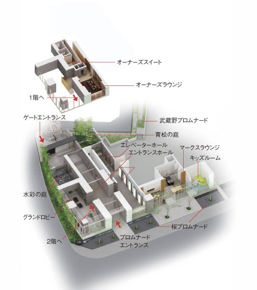 Shared space arrangement plan  ※ In fact a somewhat different in those drawn on the basis of the drawings of the planning stage