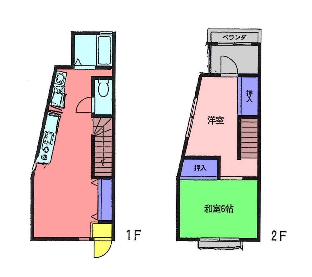 Floor plan. 22 million yen, 2LDK, Land area 35.68 sq m , Building area 41.12 sq m