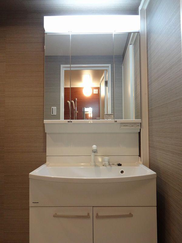 Wash basin, toilet. Bathroom vanity