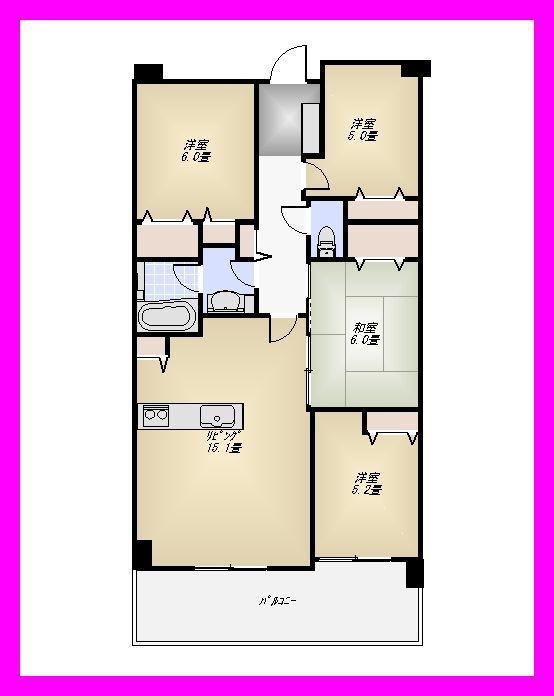Floor plan. 4LDK, Price 32,800,000 yen, Occupied area 81.42 sq m , Balcony area 11.59 sq m