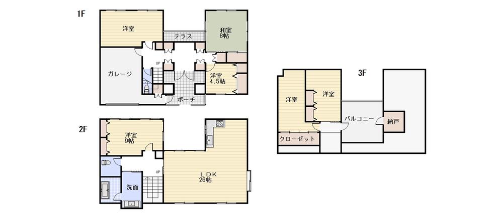 Floor plan. 49 million yen, 6LDK + S (storeroom), Land area 138.59 sq m , Building area 206.99 sq m
