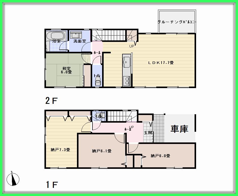 Floor plan. 42,800,000 yen, 1LDK + 3S (storeroom), Land area 82.4 sq m , Building area 98.86 sq m floor plan