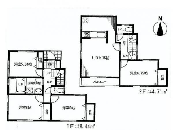 Floor plan. 33,800,000 yen, 4LDK, Land area 92.58 sq m , Mato of building area 93.15 sq m all room Western-style