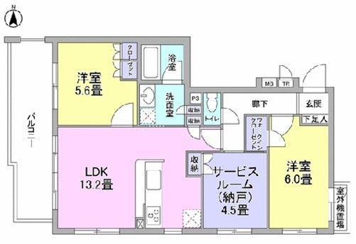 Floor plan. 2LDK+S, Price 29.4 million yen, Occupied area 63.69 sq m , Balcony area 10.8 sq m Mato