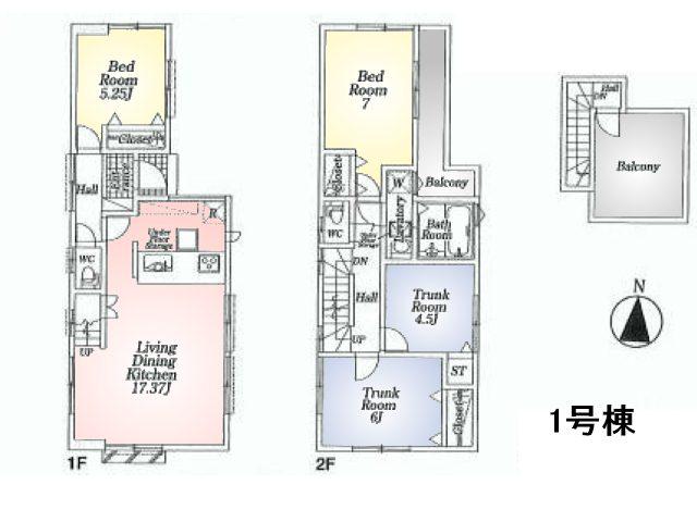 Floor plan. 41,800,000 yen, 2LDK+S, Land area 76.4 sq m , Building area 93.95 sq m