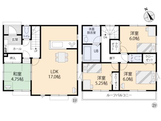 Floor plan. 39,900,000 yen, 4LDK, Land area 100.07 sq m , Building area 93.15 sq m floor plan